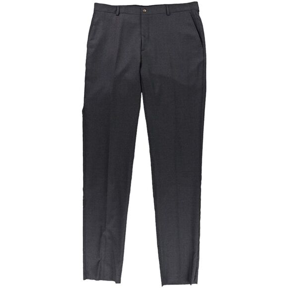 Ralph Lauren Mens Solid Wool Casual Trouser Pants, Grey, NWT
